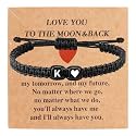 Valentines Day Gifts for Him Her Heart Love Letter Initial Matching Couple Bracelets for Women Men Teen Gifts Best Friend Graduation Birthday Gifts A-Z Braided Bracelet Son Daughter Dad Jewelry