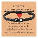 Valentines Day Gifts for Him Her Heart Love Letter Initial Matching Couple Bracelets for Women Men Teen Gifts Best Friend Graduation Birthday Gifts A-Z Braided Bracelet Son Daughter Dad Jewelry