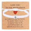 Valentines Day Gifts for Him Her Heart Love Letter Initial Matching Couple Bracelets for Women Men Teen Gifts Best Friend Graduation Birthday Gifts A-Z Braided Bracelet Son Daughter Dad Jewelry