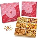 Gourmet Nuts Gift Box Healthy Gifts for Adults Love Heart Shaped Platter and Lid with 6 Assorted Premium Nuts Mothers Day Gift Ideas