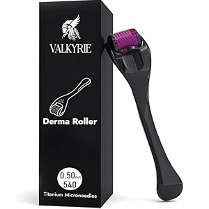 derma roller 05mm with 540 stainless steel needles  derma roller for hair growth amp thickening repair damages and activates hair follicles reduces acne scars black by valkyrie