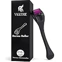 Derma Roller 0.5mm WITH 540 Stainless Steel Needles | Derma Roller for Hair Growth & Thickening, Repair Damages and Activates Hair Follicles, Reduces Acne Scars (Black) by Valkyrie