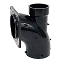 Valterra T1030 Flanged Valve Fitting - Heel Inlet 1/4 Bend, 3" Bayonet x 3" Rotating Flange x 2" Hub , Black