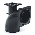 Valterra T1031 1/4 Bend Heel Inlet with 3" Slip Hub x 3" and 1-1/2" Rotating Flange , Black