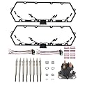 Valve Cover Gaskets + Harness Glow Plugs + BK Relay with Inner Injector Compatible with 7.3L Ford F250 F350 E250 E350 Diesel Powerstroke 98-03 Replace F4TZ12A342BA F81Z6584AA F81Z-12B533-AC
