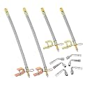 Valve Stem Extension, 4 Pcs 7" & 12" Braided Valve Stem Extender, 6 Pcs 45 90 135 Degree Brass Valve Stem Extender, Stainless Steel Tire Extender Braided Valve Stem Extender for Cars Truck