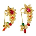 VAMA FASHIONS Maharashtrian traditional Banu nath non pierced nosepins ring Nathiya for women.
