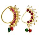 VAMA FASHIONS Maharashtrian maratha Banu nath without piercing clip on Nathiya nose pins ring for women