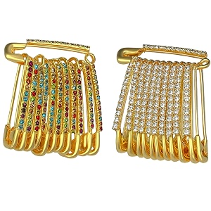 vama fashions multicolor combo stone safety saree pin plates pallu lehanga dupatta attaching sadi plates pins for women