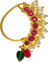 Vama Fashions Pearl Gold-plated Plated Mother of Pearl Nose Ring