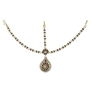 vama fashions traditional matha patti stone borla drop damini mangtika maang tikka jewellery for women