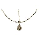 Vama Fashions Traditional Matha Patti Stone Borla Drop Damini Mangtika Maang Tikka Jewellery for Women