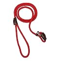 Vama Leathers VamaLeathers: Slip Leash with Adjustable Stopper.Nylon Rope with Leather Trimmings. Hand Crafted. Length-5 Feet(Including Loop), Thickness: 1 Cms (Red).