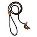 Vama Leathers Vamaleathers Cord Type Nylon Leash with Adjustable Loop Brown with Thickness 1 Cm 5 Feet 60 Inches, 1 Count (Pack of 1), Dog