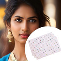VAMA Multicolour Glitter Small Round Bindi Sticker Self-Adhesive Reusable Forehead Multicolor Bindis