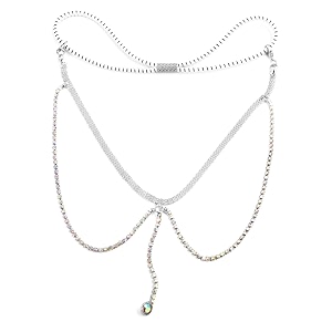 vama silver rhinestone thigh chain boho layered crystal beach tassel leg chains nightclub body chain jewellery for women amp girls