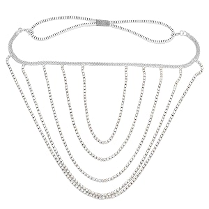 vama silver rhinestone thigh chain boho layered crystal beach tassel leg chains nightclub body chain jewellery for women amp girls