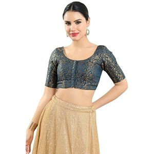 Vamas Womens Brocade Georgette Padded Self