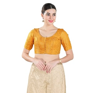 Vamas Womens Brocade Georgette Padded Self