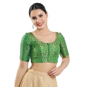 Vamas Womens Brocade Georgette Padded Self