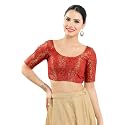 Vamas Women39s Brocade amp Georgette Padded Self