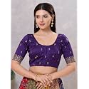 Vamas Women39s Silk Padded Self Design Half