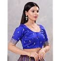 Vamas Women39s Silk Padded Self Design Half