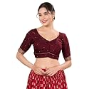 Vamas Women39s Silk Padded Self Design Half