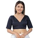 Vamas Women39s Silk Padded Self Design Half