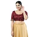 Vamas Women39s Silk Padded Self Design Half