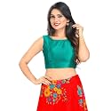 Vamas Women39s Silk Solid Sleeveless Readymade Saree