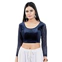 Vamas Women's Velvet Non-Padded Stretchable Long Sleeve Saree Blouse (A-46)