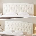 Vamcheer King Upholstered Headboard Cream, No Assembly