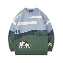 Vamtac Mens Oversized Sweater Vintage Graphic Pullover Crewneck Knit 2026