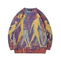 Vamtac Mens Oversized Sweater Vintage Graphic Pullover Crewneck Knit 2026