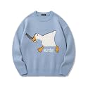 Vamtac Mens Oversized Sweater Vintage Graphic Pullover Crewneck Knit Jumper Y2K Unisex Streetwear 2026 Fall Tops