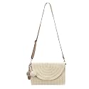 Van Caro Handwoven Cotton Straw Shoulder Bag Crochet Tassel Beach Bohemian Purse for Women