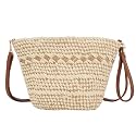 Van Caro Handwoven Cotton Straw Shoulder Bag Crochet Tassel Beach Bohemian Purse for Women