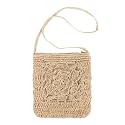 Van Caro Handwoven Cotton Straw Shoulder Bag Crochet Tassel Beach Bohemian Purse for Women