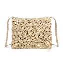 Van Caro Handwoven Cotton Straw Shoulder Bag Crochet Tassel Beach Bohemian Purse for Women