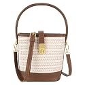 Van Caro Handwoven Cotton Straw Shoulder Bag Crochet Tassel Beach Bohemian Purse for Women