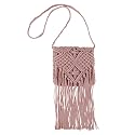 Van Caro Handwoven Cotton Straw Shoulder Bag Crochet Tassel Beach Bohemian Purse for Women