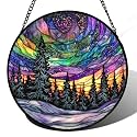 Van Gogh Night Scene Stained Glass Window Hanging Suncatcher Gifts 15"