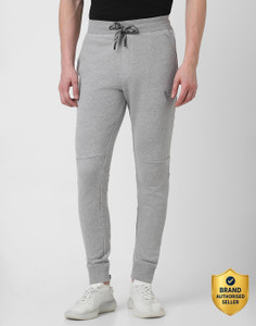 VAN HEUSEN Athleisure Men Grey Solid Drawstring