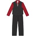 Van Heusen Boys' 4-piece Formal Dress Up Suit Vest Set, Vest, Pants, Collared Dress Shirt, and Tie