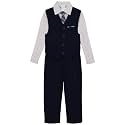 Van Heusen Boys' 4-piece Formal Dress Up Suit Vest Set, Vest, Pants, Collared Dress Shirt, and Tie