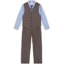 Van Heusen Boys' 4-piece Formal Dress Up Suit Vest Set, Vest, Pants, Collared Dress Shirt, and Tie