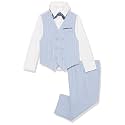 Van Heusen Boys' 4-piece Formal Dress Up Suit Vest Set, Vest, Pants, Collared Dress Shirt, and Tie