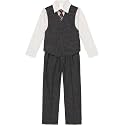 Van Heusen Boys' 4-piece Formal Dress Up Suit Vest Set, Vest, Pants, Collared Dress Shirt, and Tie