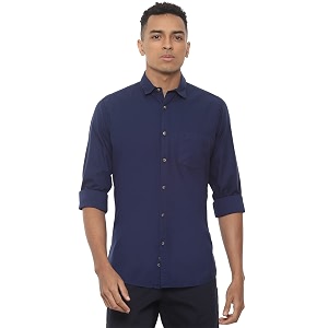 Van Heusen Mens Solid Slim Fit Casual